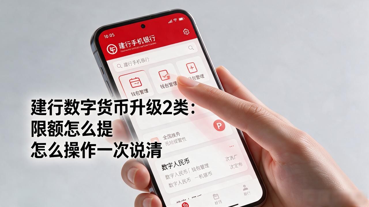 建行数字货币升级2类：限额怎么提、怎么操作一次说清