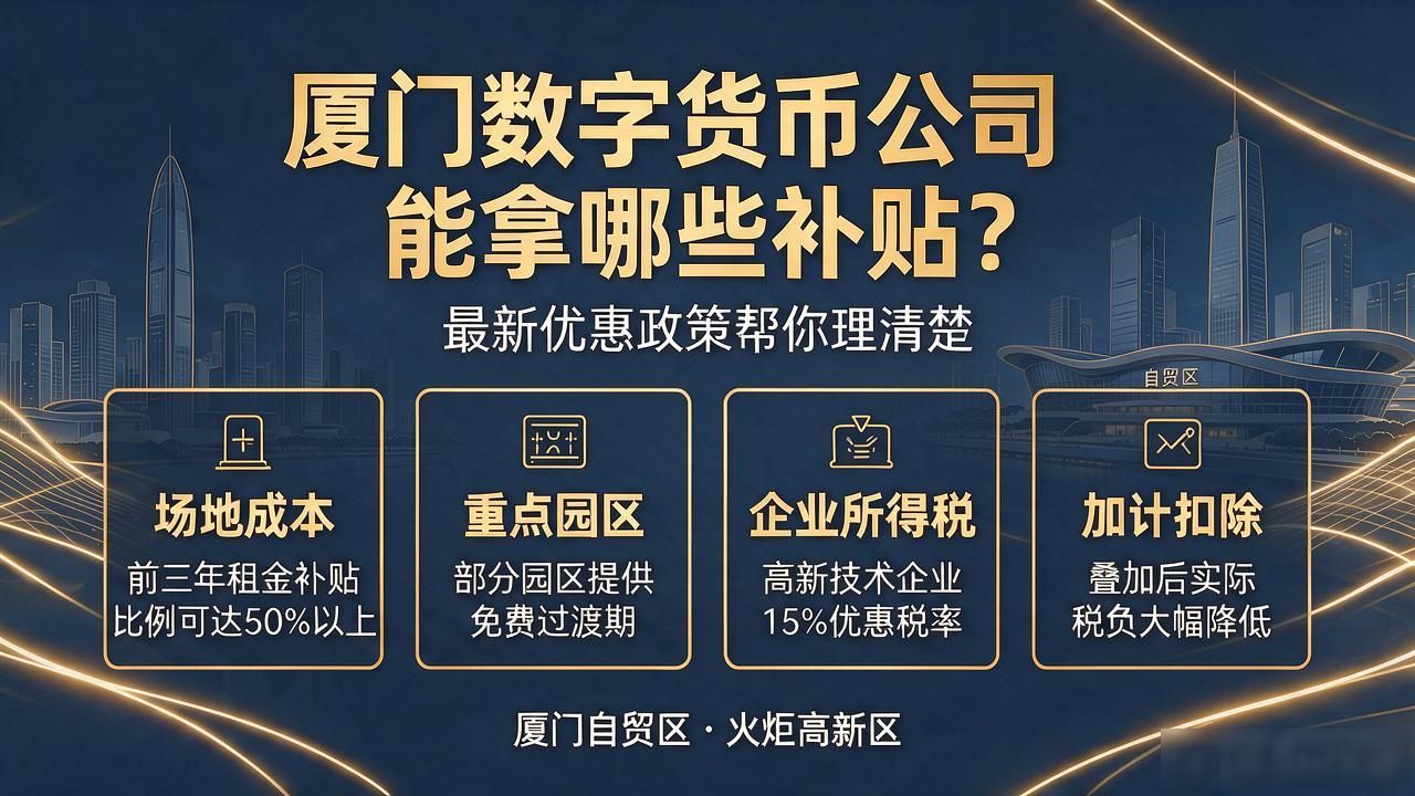 厦门数字货币公司能拿哪些补贴？最新优惠政策帮你理清楚