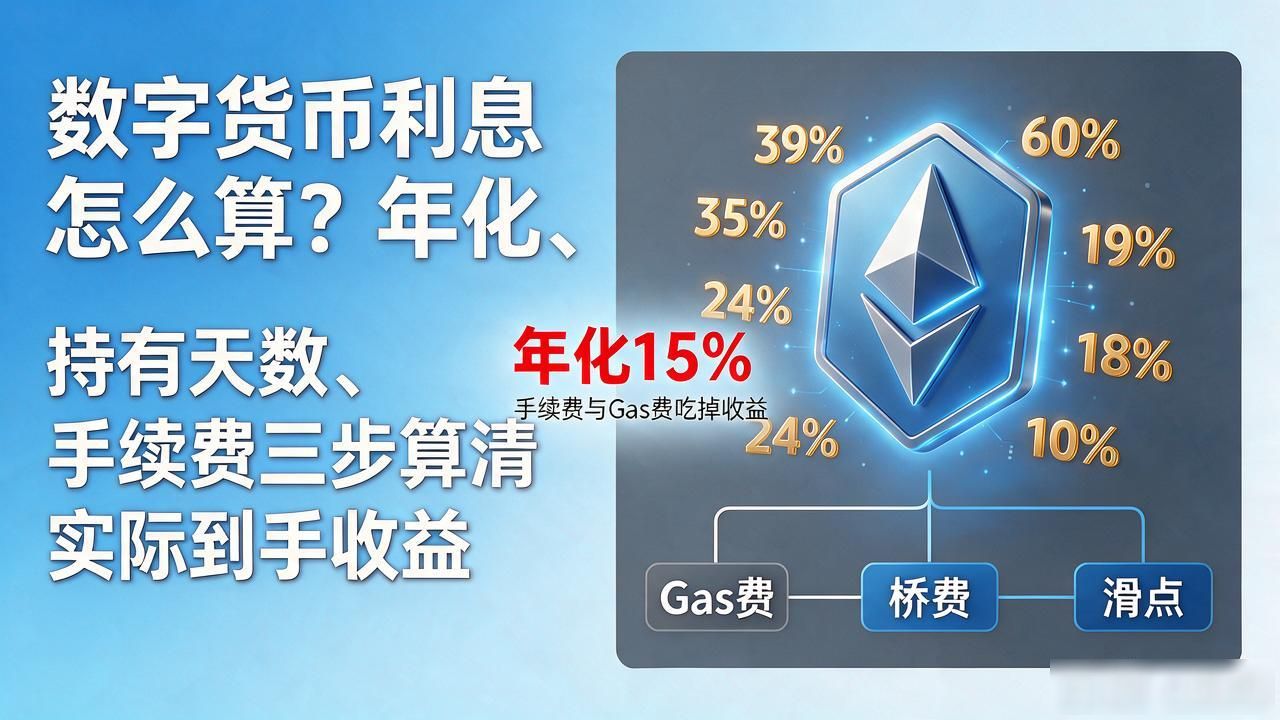 数字货币利息怎么算？年化、持有天数、手续费三步算清实际到手收益