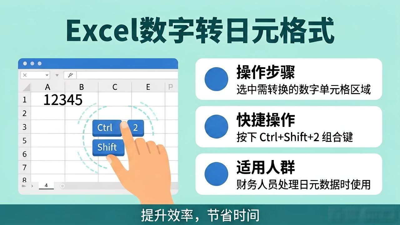 Excel数字变日元显示超简单，3步搞定