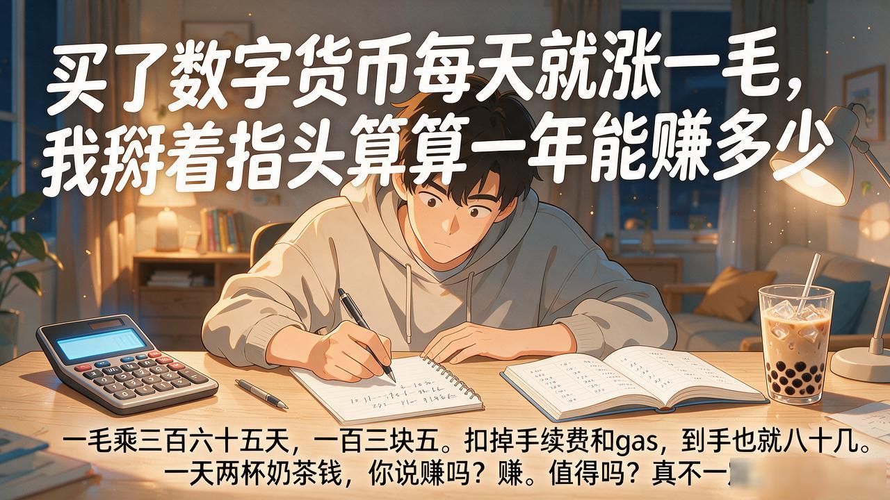 买了数字货币每天就涨一毛,我掰着指头算算一年能赚多少