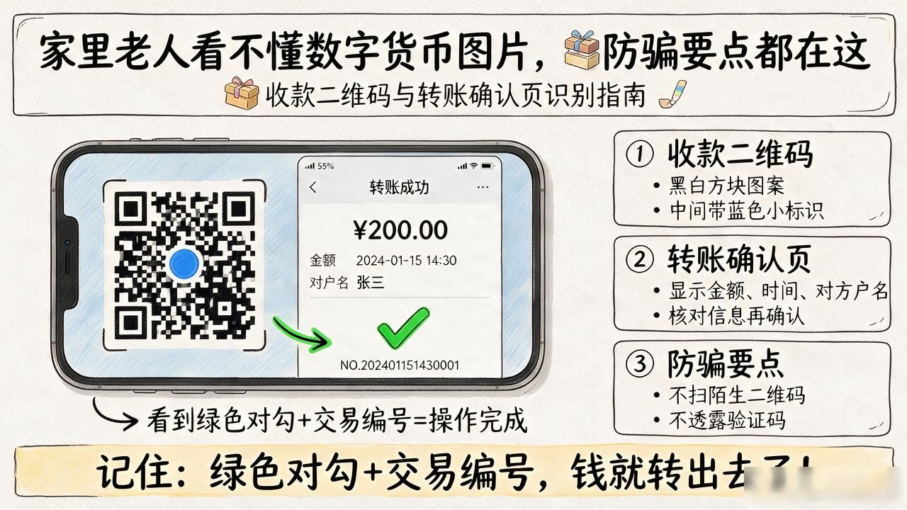 家里老人看不懂数字货币图片，几个常见图标和防骗要点都在这