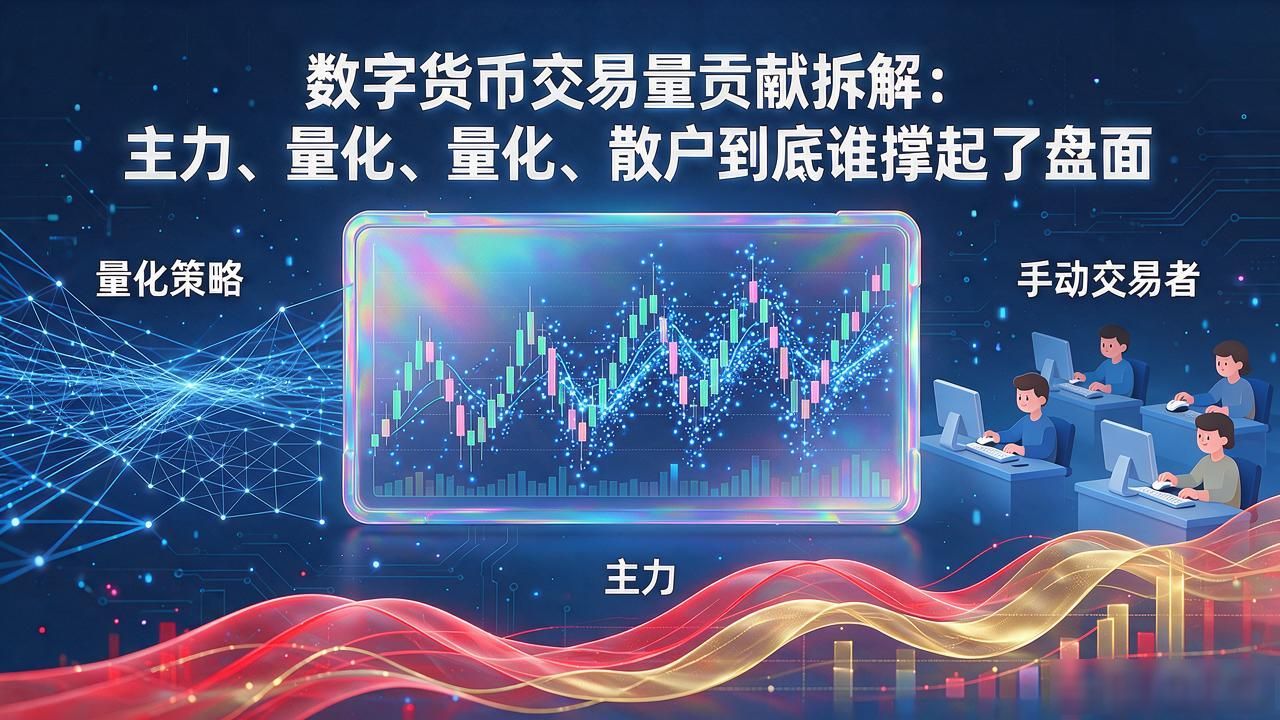数字货币交易量贡献拆解：主力、量化、散户到底谁撑起了盘面