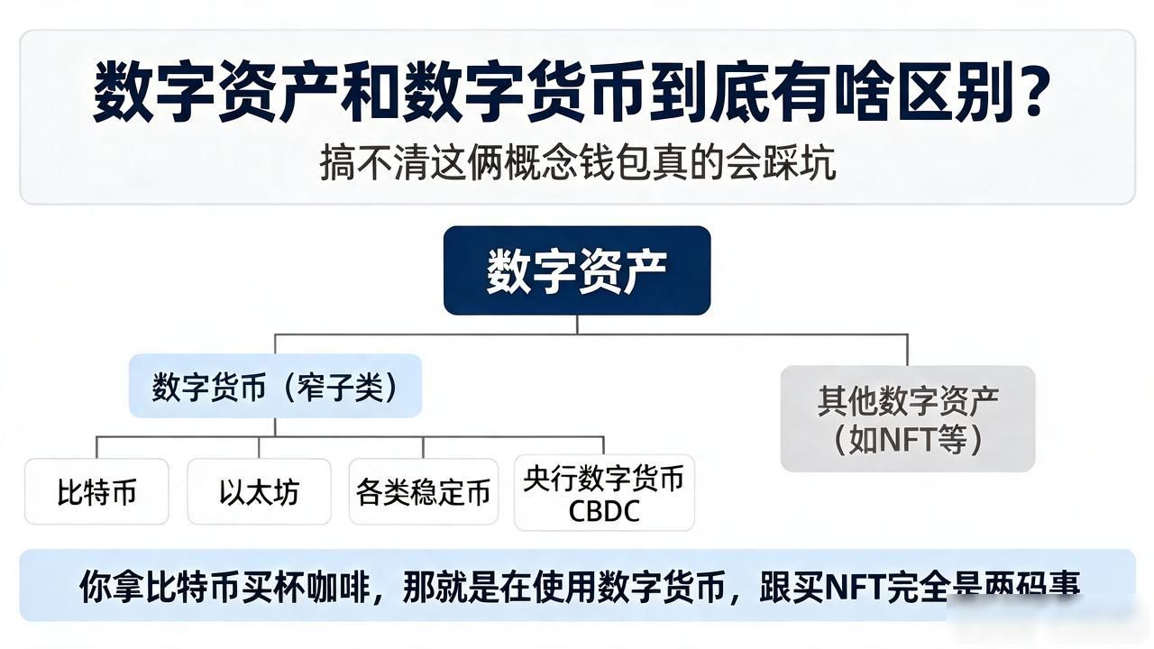 数字资产和数字货币到底有啥区别？搞不清这俩概念钱包真的会踩坑