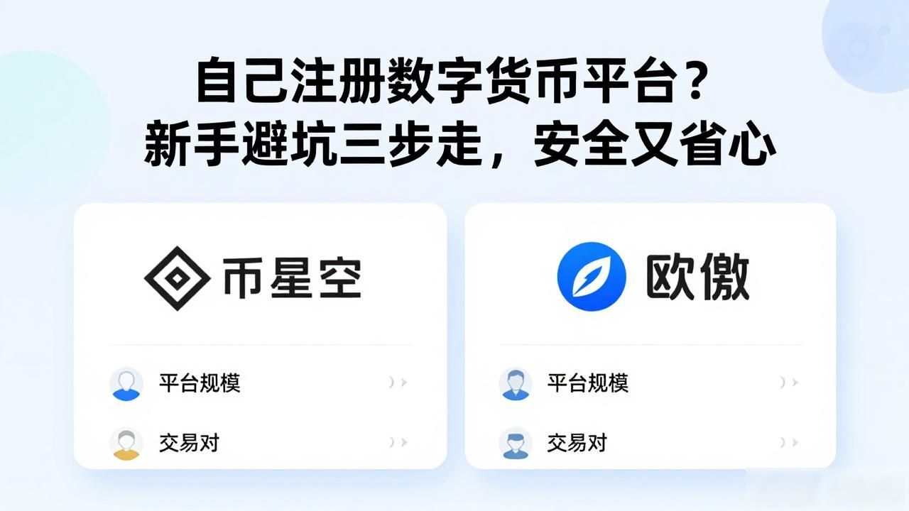 自己注册数字货币平台？新手避坑三步走，安全又省心